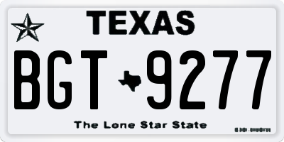 TX license plate BGT9277