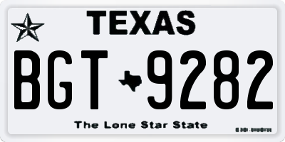 TX license plate BGT9282