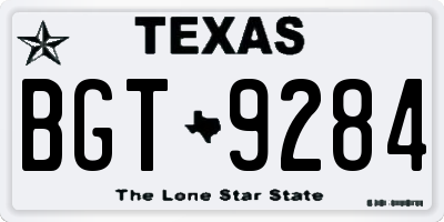 TX license plate BGT9284