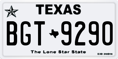 TX license plate BGT9290