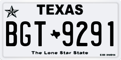 TX license plate BGT9291