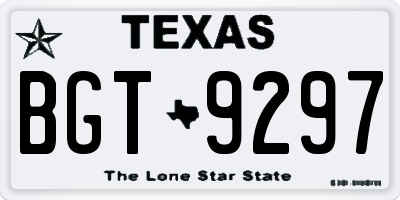 TX license plate BGT9297