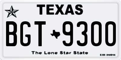 TX license plate BGT9300