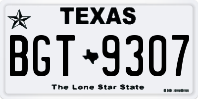 TX license plate BGT9307