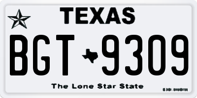 TX license plate BGT9309