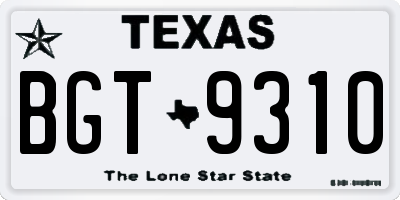 TX license plate BGT9310