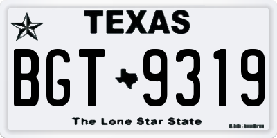 TX license plate BGT9319