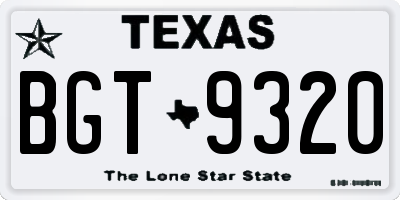 TX license plate BGT9320