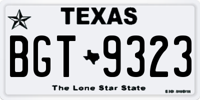 TX license plate BGT9323