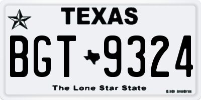 TX license plate BGT9324