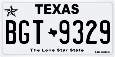 TX license plate BGT9329