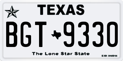 TX license plate BGT9330
