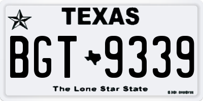 TX license plate BGT9339
