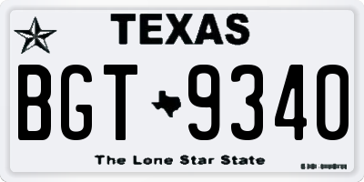 TX license plate BGT9340