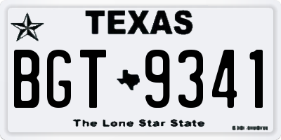 TX license plate BGT9341