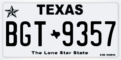 TX license plate BGT9357