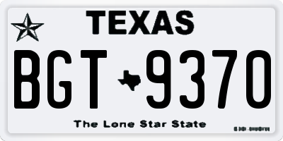 TX license plate BGT9370