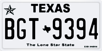 TX license plate BGT9394