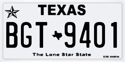 TX license plate BGT9401