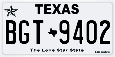 TX license plate BGT9402
