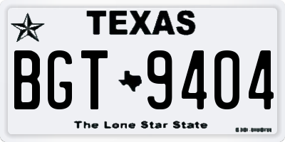 TX license plate BGT9404