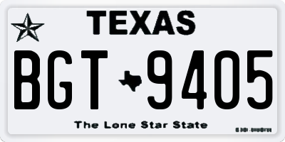 TX license plate BGT9405