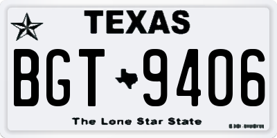TX license plate BGT9406