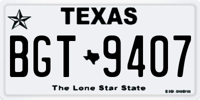 TX license plate BGT9407