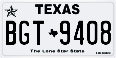 TX license plate BGT9408