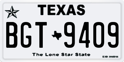 TX license plate BGT9409