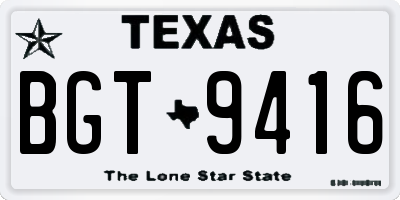 TX license plate BGT9416