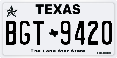 TX license plate BGT9420