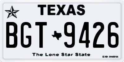 TX license plate BGT9426