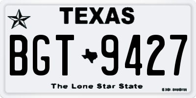 TX license plate BGT9427