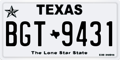 TX license plate BGT9431