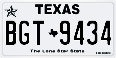 TX license plate BGT9434