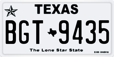 TX license plate BGT9435