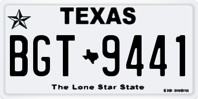 TX license plate BGT9441
