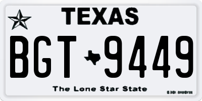 TX license plate BGT9449
