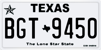 TX license plate BGT9450