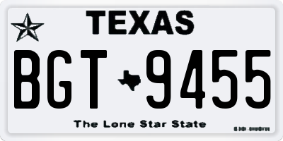 TX license plate BGT9455