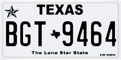 TX license plate BGT9464