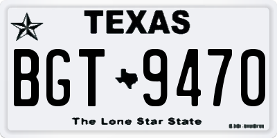 TX license plate BGT9470