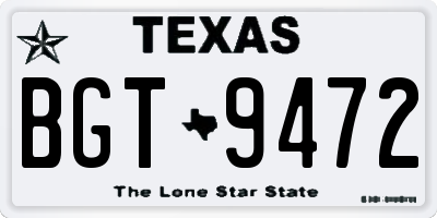 TX license plate BGT9472