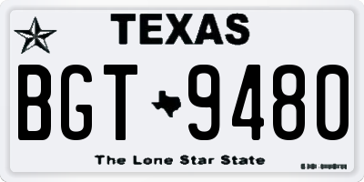 TX license plate BGT9480