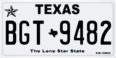 TX license plate BGT9482