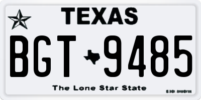 TX license plate BGT9485