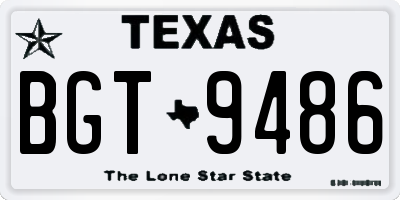 TX license plate BGT9486