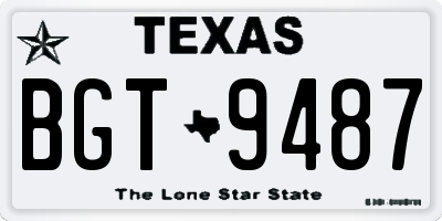 TX license plate BGT9487