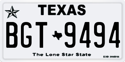 TX license plate BGT9494